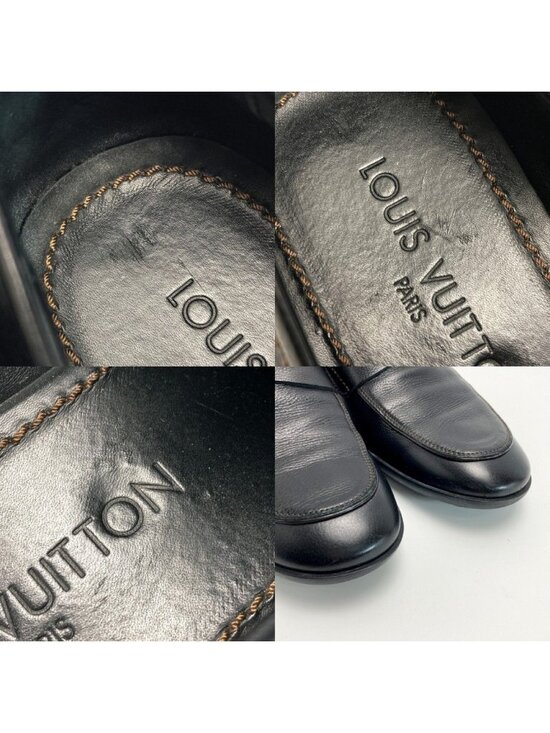 Louis Vuitton Loafers 61⁄2 Black Leather Business Shoes